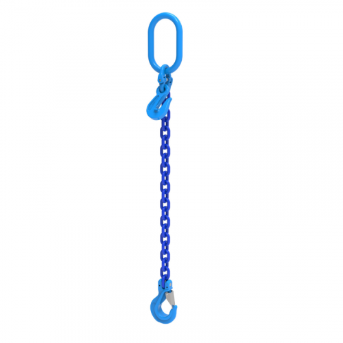 WH 3/8 inch Dia. x WLL 8800lbs Single Leg Grade 100 Chain Slings, 3ft / Standard Hook with Latch / No